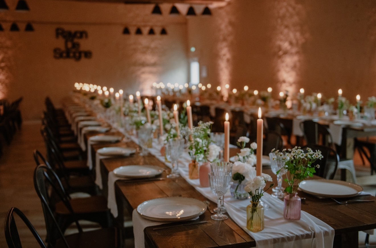 Déco table pour un mariage chez rayon de Sologne 