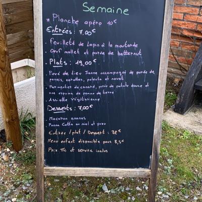 Menu du restaurant du Bistrot du Grand Liot