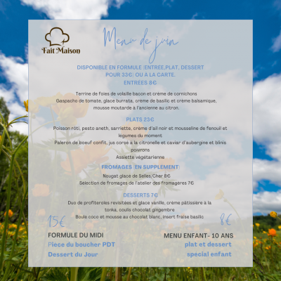 menu de juin 