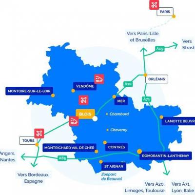 Carte loir et cher territoire sologne