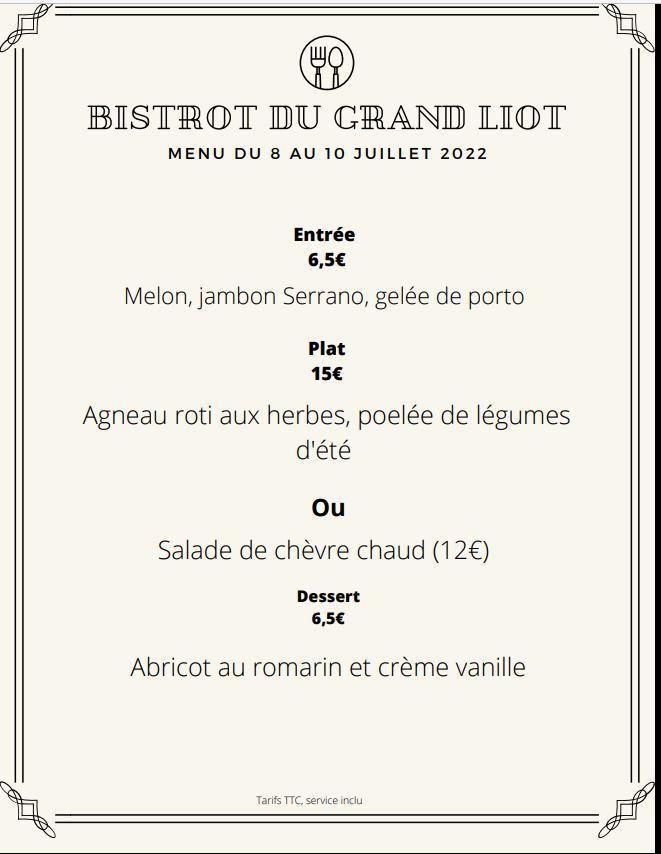 Menu 8 juillet