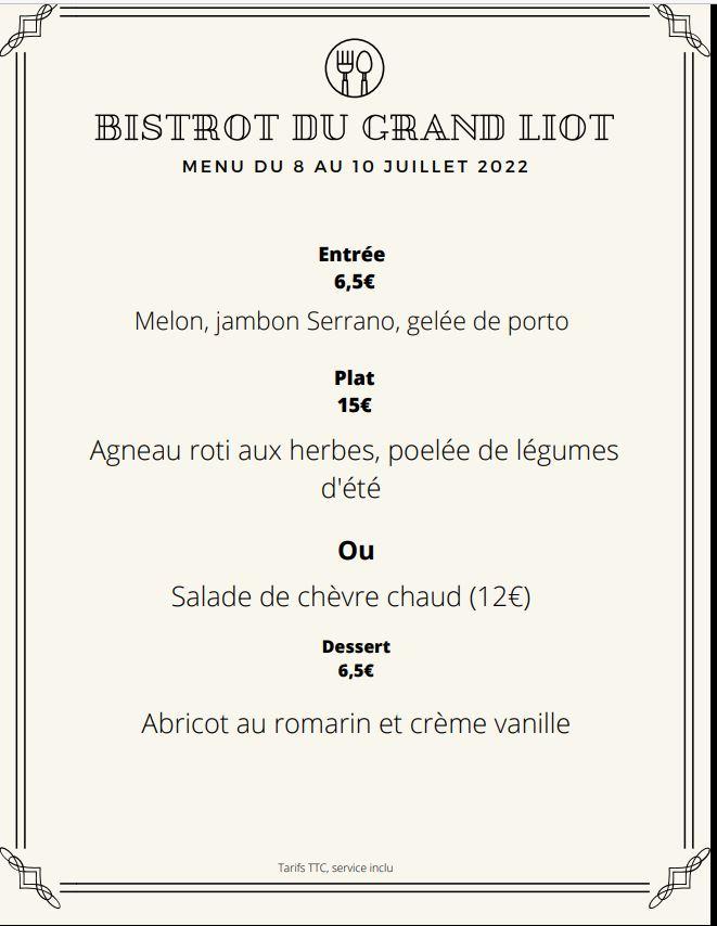 Menu 8 juillet