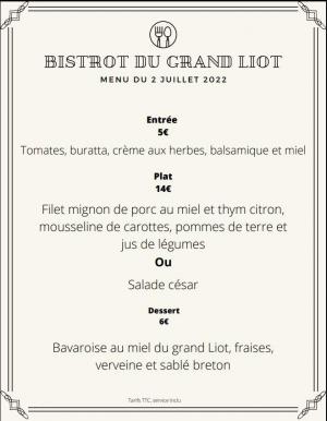 Menu du 2 juillet