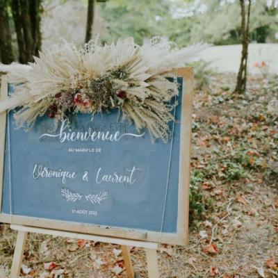 Panneau bienvenue mariage veronique et Laurent Rayon de sologne